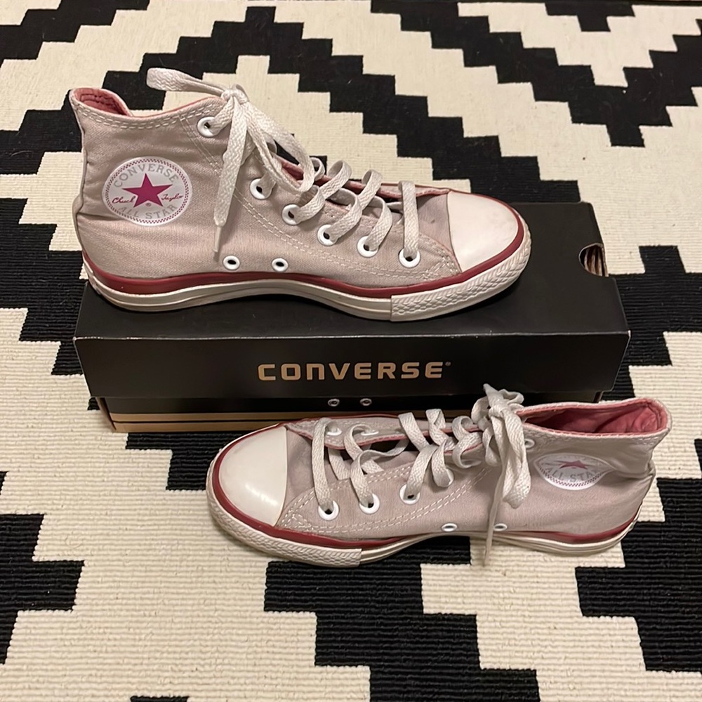 Converse All Star Grey Pink Size 7